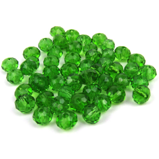 Blackmore Craft Supply Green Faceted Rondelle Glass Beads 4mm x 3mm 50 count package 