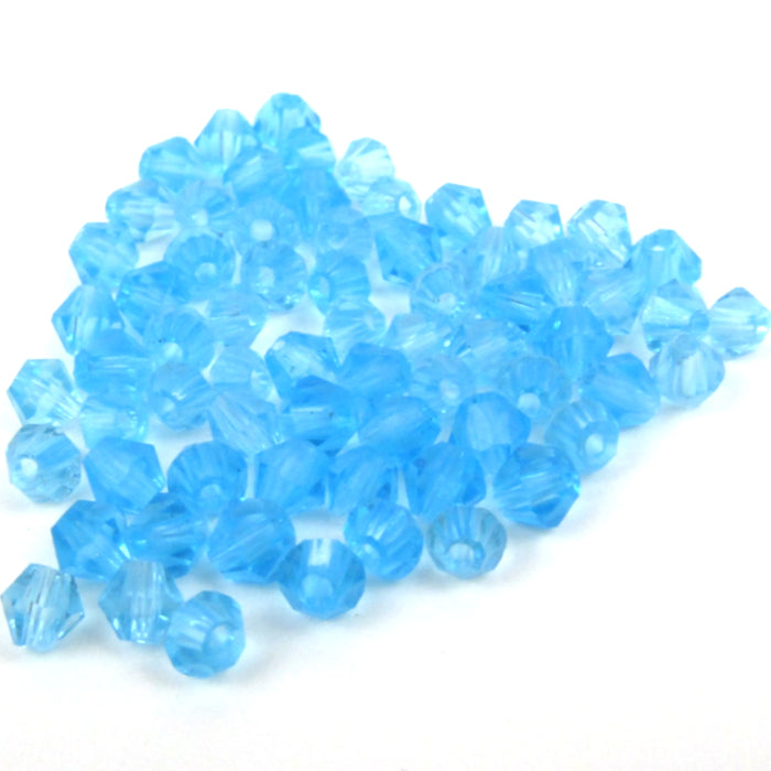 Blackmore Craft Supply Light Blue Faceted Bicone Glass Beads 3mm  68 count package
