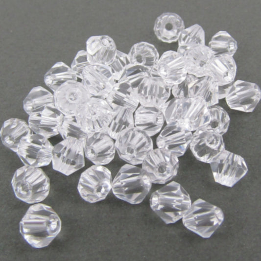 Blackmore Craft Supply Clear Faceted Bicone Glass Beads 4mm 50 count package
