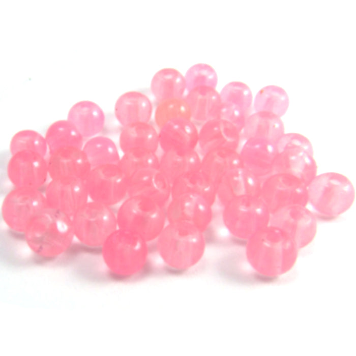 Pink Round Glass Beads 4 mm