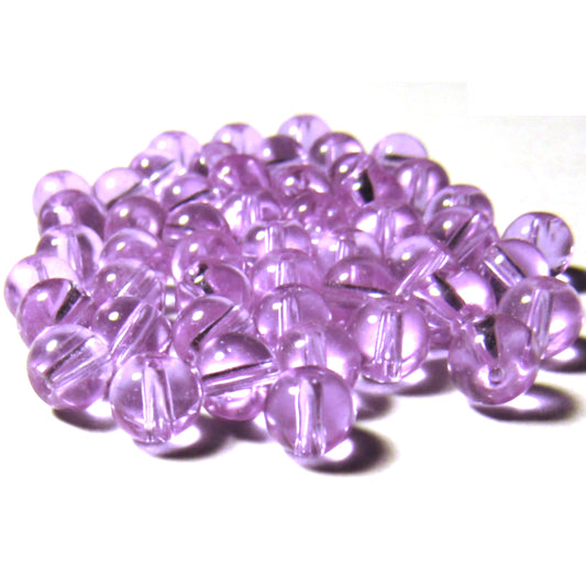 Pastel Purple Round Glass Beads 4mm