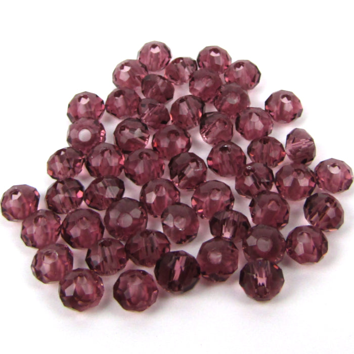 Cherry Cola Faceted Rondelle Glass Beads 4 mm x 3 mm