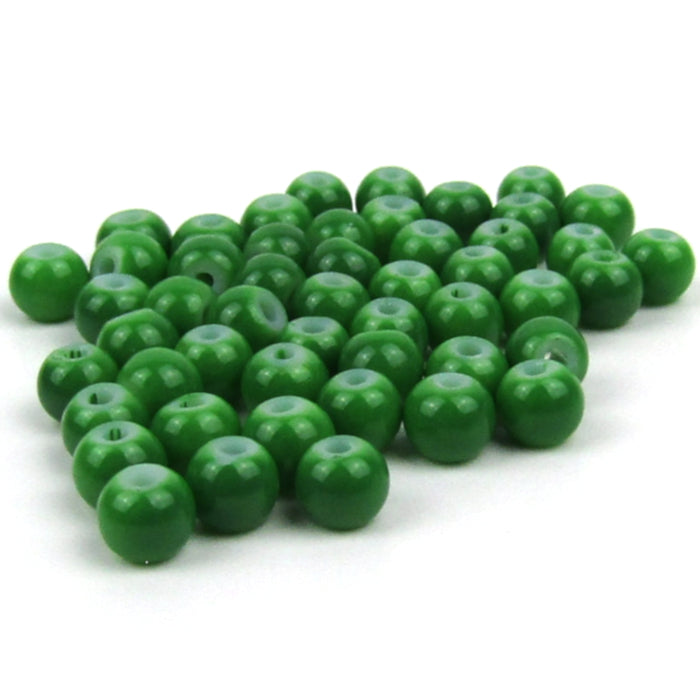 Green Round Glass Beads 4mm