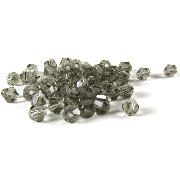 Gray Faceted Bicone Glass Beads 4 mm