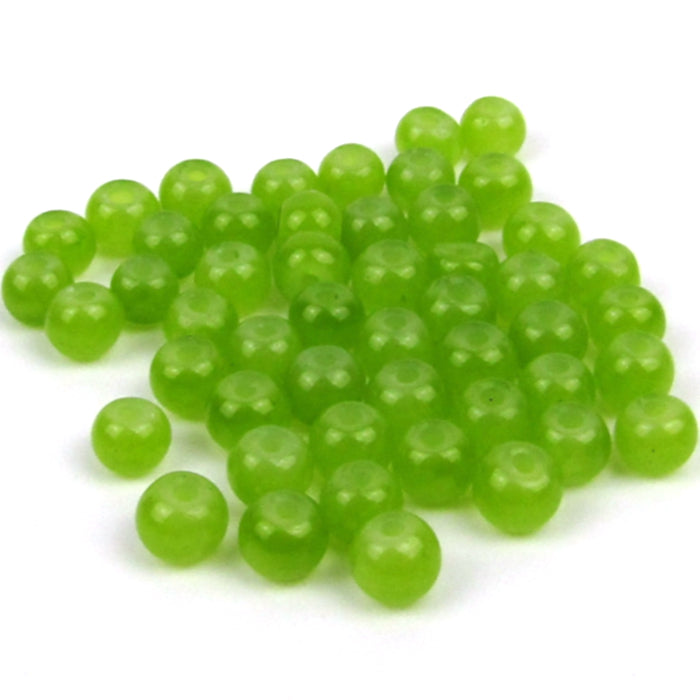 Light Olive Green Round Glass Beads 4 mm