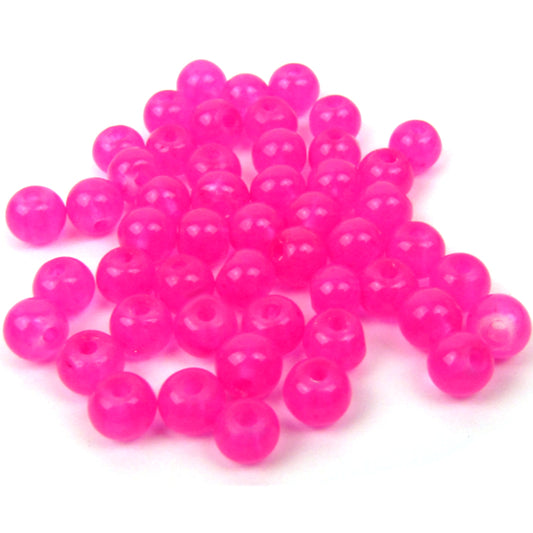 Hot Pink Round Glass Beads 4 mm