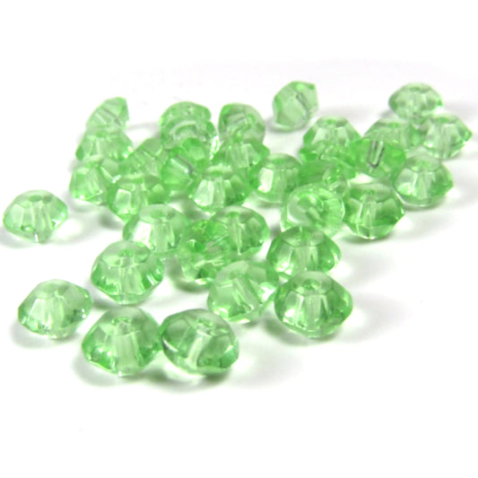 Green Faceted Rondelle Glass Beads 6mm x 4mm