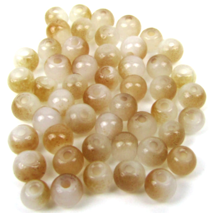 Tan Round Glass Beads 4mm