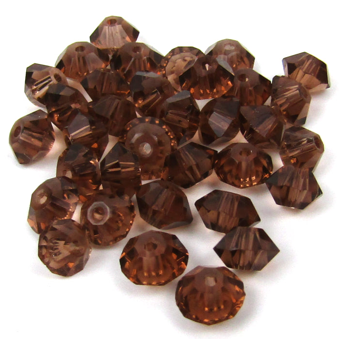 Brown Faceted Rondelle Glass Beads 6 mm x 4 mm