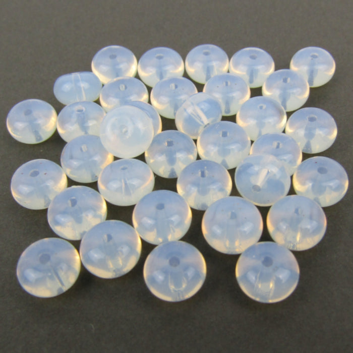 Opal Glass Disk Beads 6mm x 4mm