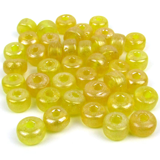 Yellow Glass Disk Beads 6mm x 5mm