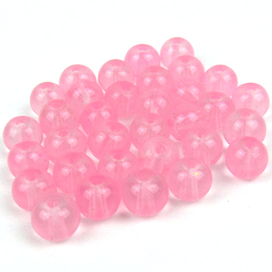 Pink Round Glass Beads 6mm