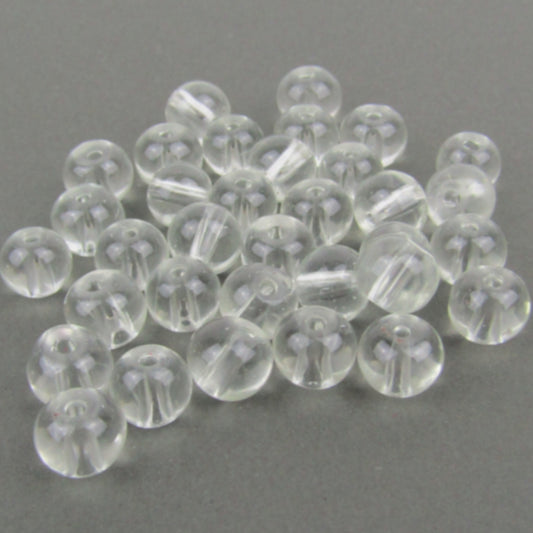 Clear Round Glass Beads 6mm