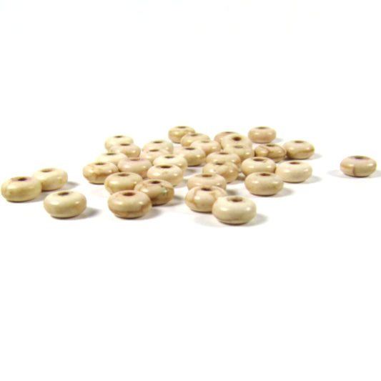 Off White Dyed Howlite Stone Disk Beads 6 mm x 3 mm