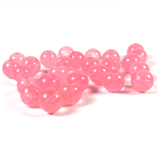 Salmon Pink Round Glass Beads 8 mm