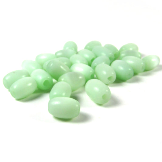 Green Cat's Eye Glass Rice Beads 5-6 mm x 8-9 mm