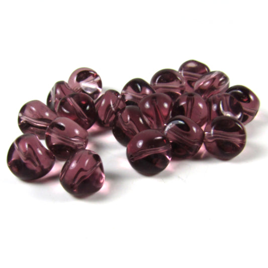 Light Maroon Glass Nugget Beads 9 mm x 10 mm