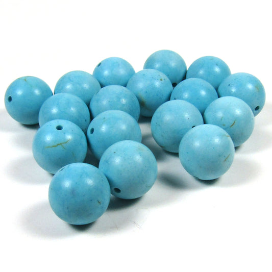 Turquoise Dyed Howlite Stone Beads 12 mm