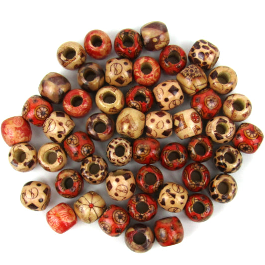 Wood Decorative Beads 12mm x 11mm with a 5mm hole