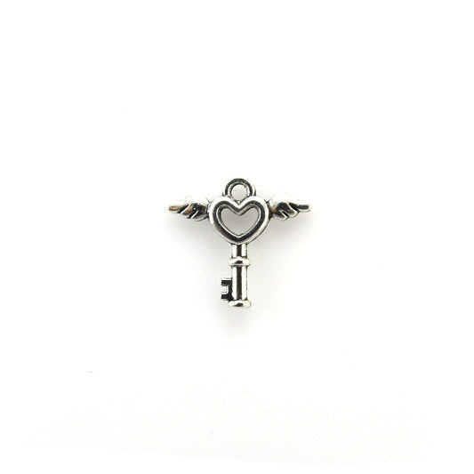 Winged Heart Key Charm