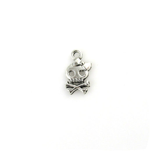 Skull & Cross Bones with Bow Charm