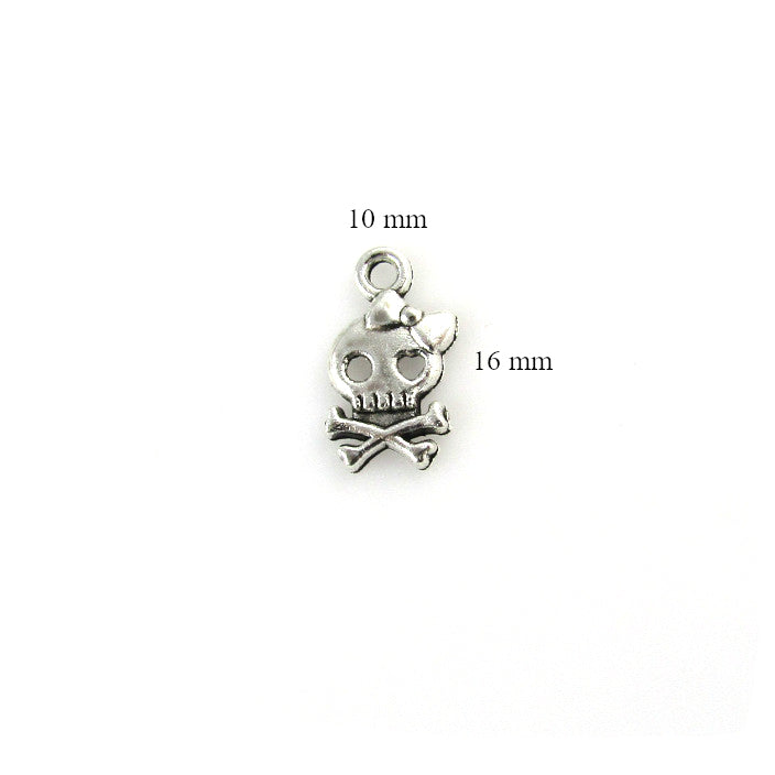 Skull & Cross Bones with Bow Charm