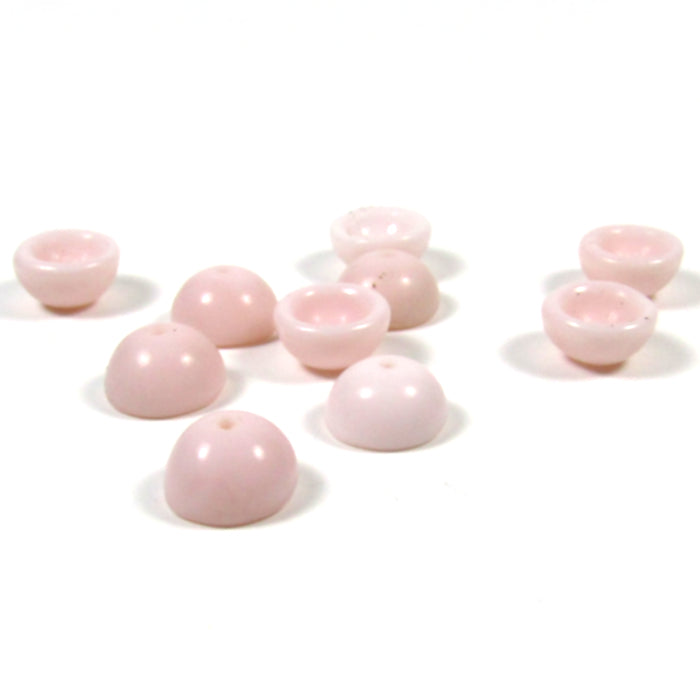 Pastel Pink Vintage German Glass Bead Caps