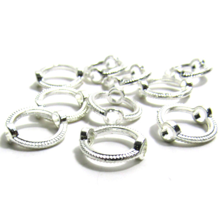 6 mm Bead Frame Bright Silver-tone