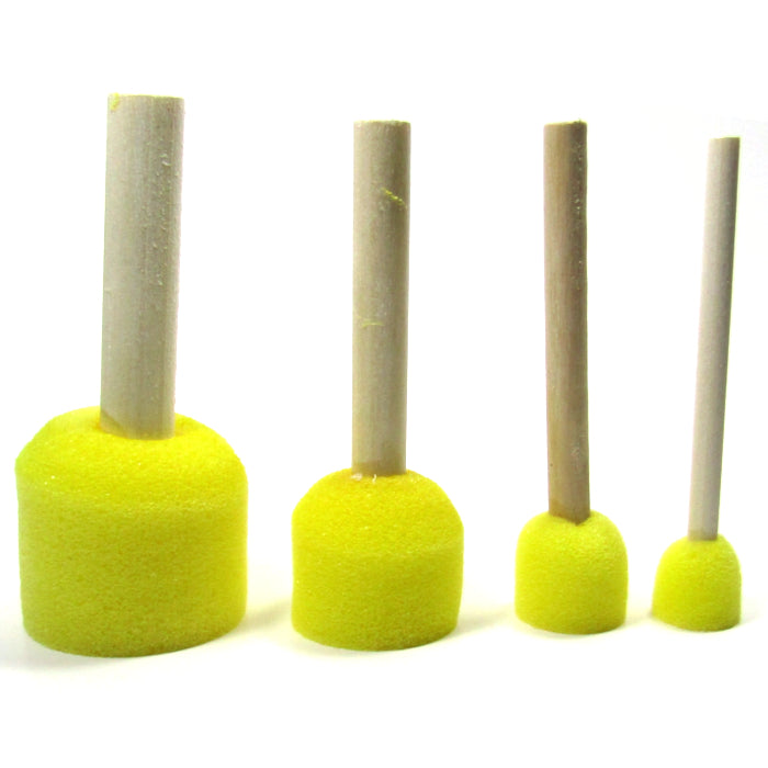 Sponge Brushes with Wood Handles Set of 4