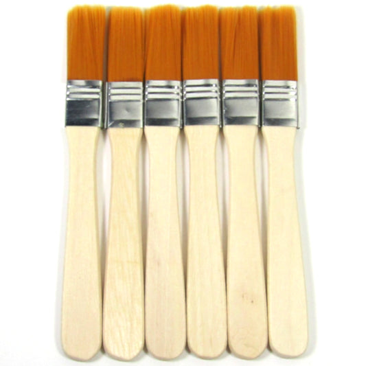 Nylon Paintbrush with Wood Handle 6 count